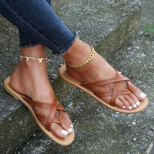 Shein Cross Strap Thong Sandal